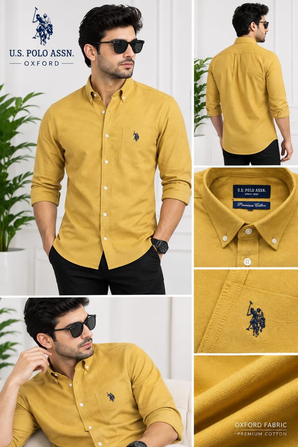Us Polo Premium Quality Collar Neck Full Sleeve Men's Shirt - 52 Pc