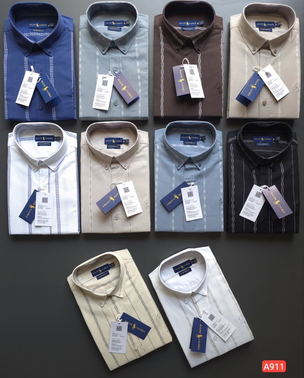Ralph Lauren Premium Quality Cotton Collar Neck Half Sleeve Men's T-Shirt - 43 Pc