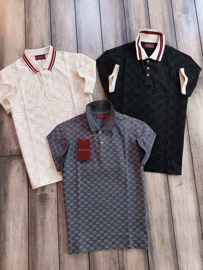 Gucci Premium Quality Collar Neck Half Sleeve Men's T-Shirt - 46 Pc