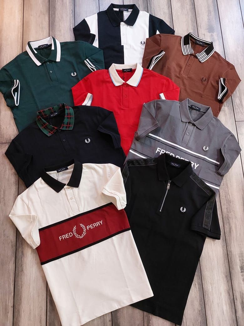 Fred Perry Premium Quality Collar Neck Half Sleeve Men's T-Shirt - 60 Pc