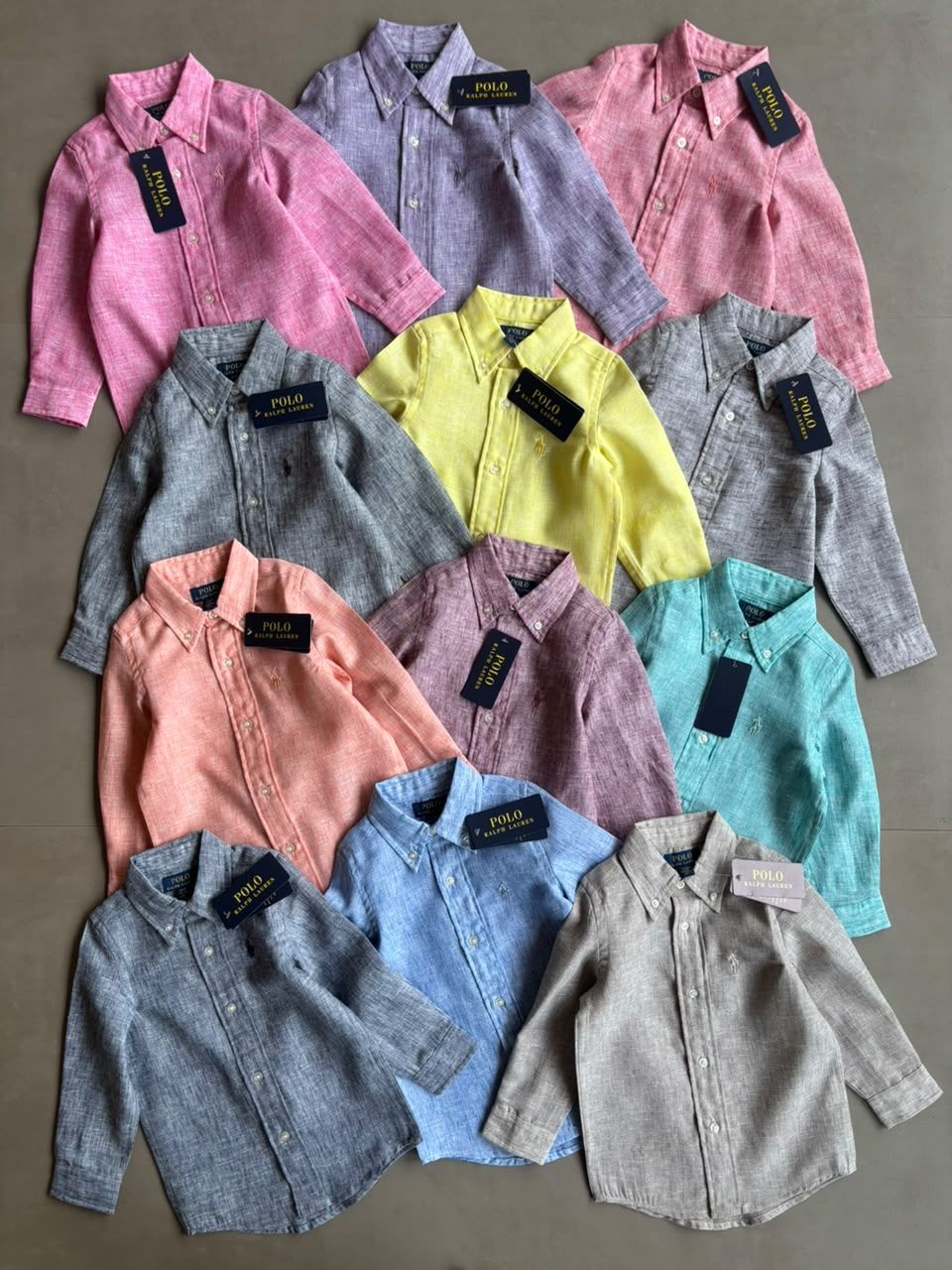 Kids Ralph Lauren Premium Quality Collar Neck Full Sleeve Kid's Shirt - 90 Pc