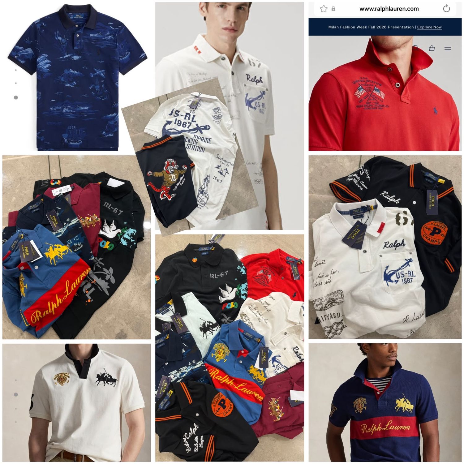 Ralph Lauren Premium Quality Collar Neck Half Sleeve Men's T-Shirt - 60 Pc