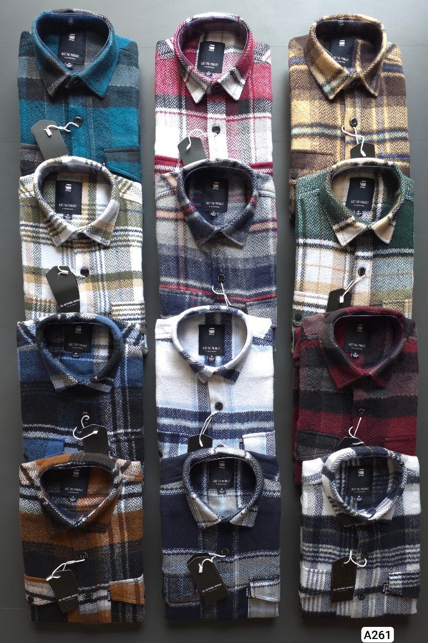 G Star Raw Premium Quality Collar Neck Full Sleeve Men's Shirt - 49 Pc