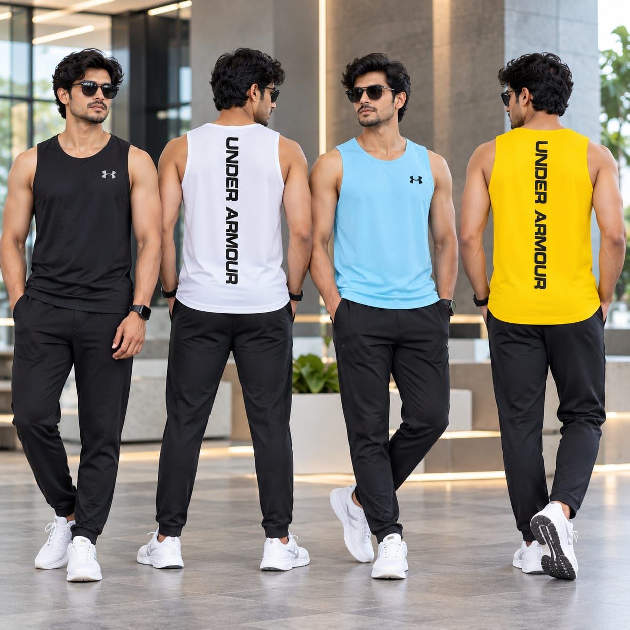 Under Armour Premium Quality Round Neck Sleeveless Men's T-Shirt - 88 Pc