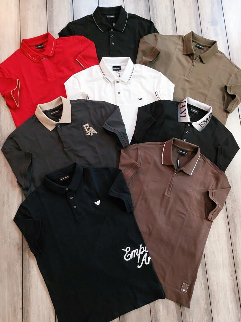Emporio Armani Premium Quality Collar Neck Half Sleeve Men's T-Shirt - 60 Pc
