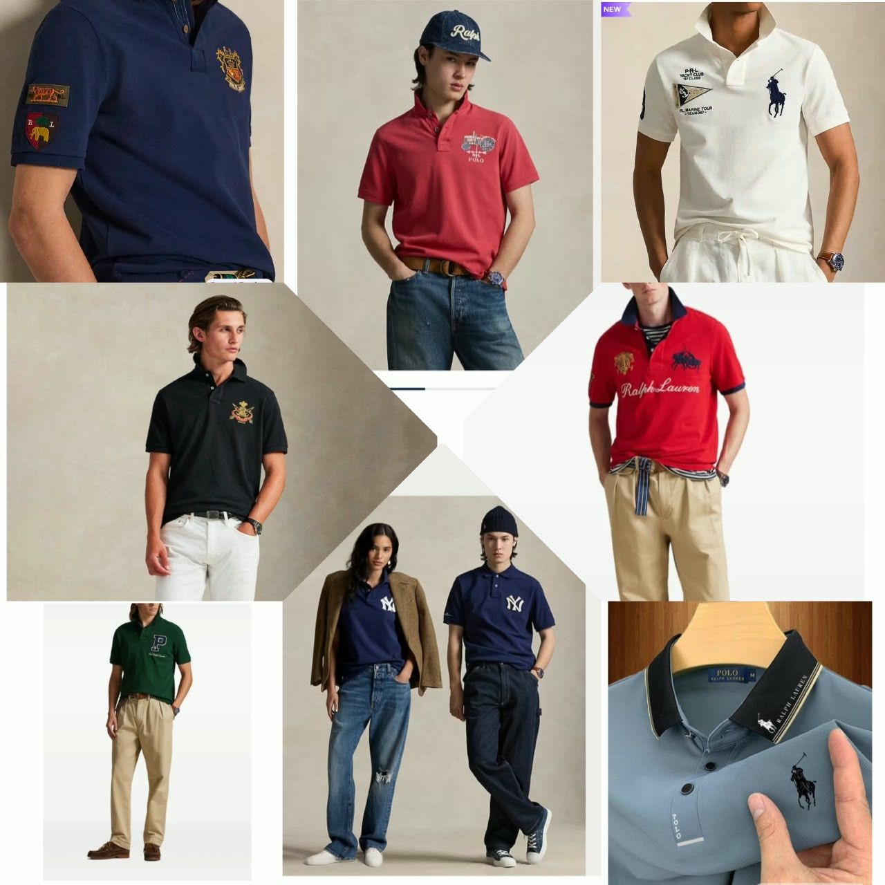 ( Big Size ) Ralph Lauren Premium Quality Collar Neck Half Sleeve Men's T-Shirt - 43 Pc