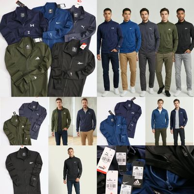Multi Branded Premium Quality Collar with Zipper Full Sleeve Windcheaters Casual combo Men's upper - 42 Pc