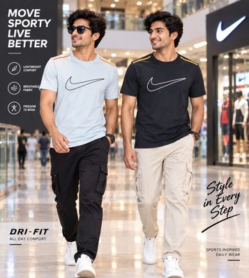 Nike Premium Quality Lycra Round Neck Half Sleeve Men's T-Shirt - 44 Pc