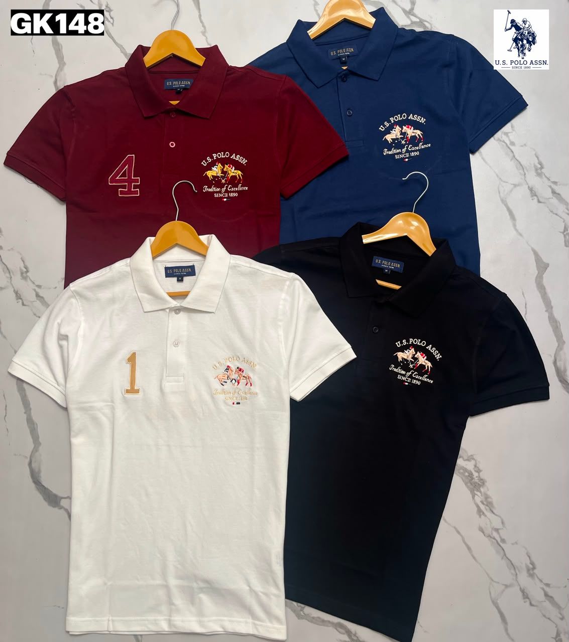 Us Polo Premium Quality Collar Neck Half Sleeve Men's T-Shirt - 48 Pc