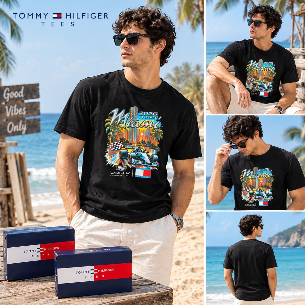 Tommy Hilfiger Premium Quality Round Neck Half Sleeve Men's T-Shirt - 48 Pc