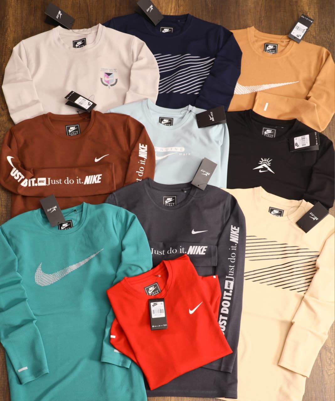 Nike Premium Quality Round Neck Full Sleeve Men's T-Shirt - 40 Pc