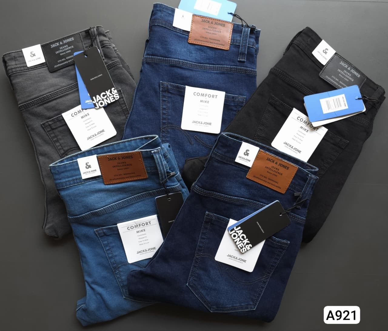 Jack And Jones Twill Peach Lycra Slim Fit Brand Fit Men's Denim Jeans - 46 Pc