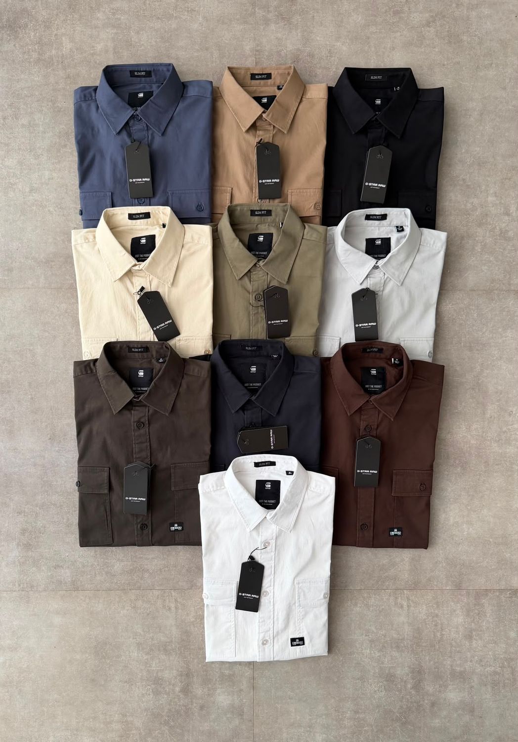 G Star Premium Quality Plain Collar Neck Full Sleeve Men's Shirt - 64 Pc