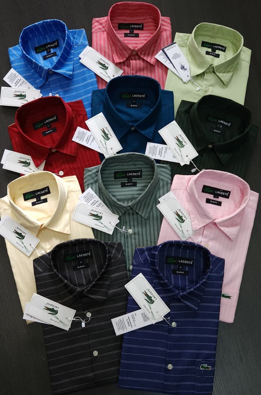 Men's Branded Premium Cotton Lycra Quality Collar Neck Full Sleeve Men's Shirt - 48 Pc
