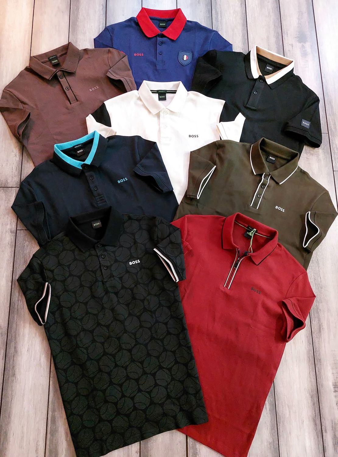 Boss Premium Quality Collar Neck Half Sleeve Men's T-Shirt- 68 Pc