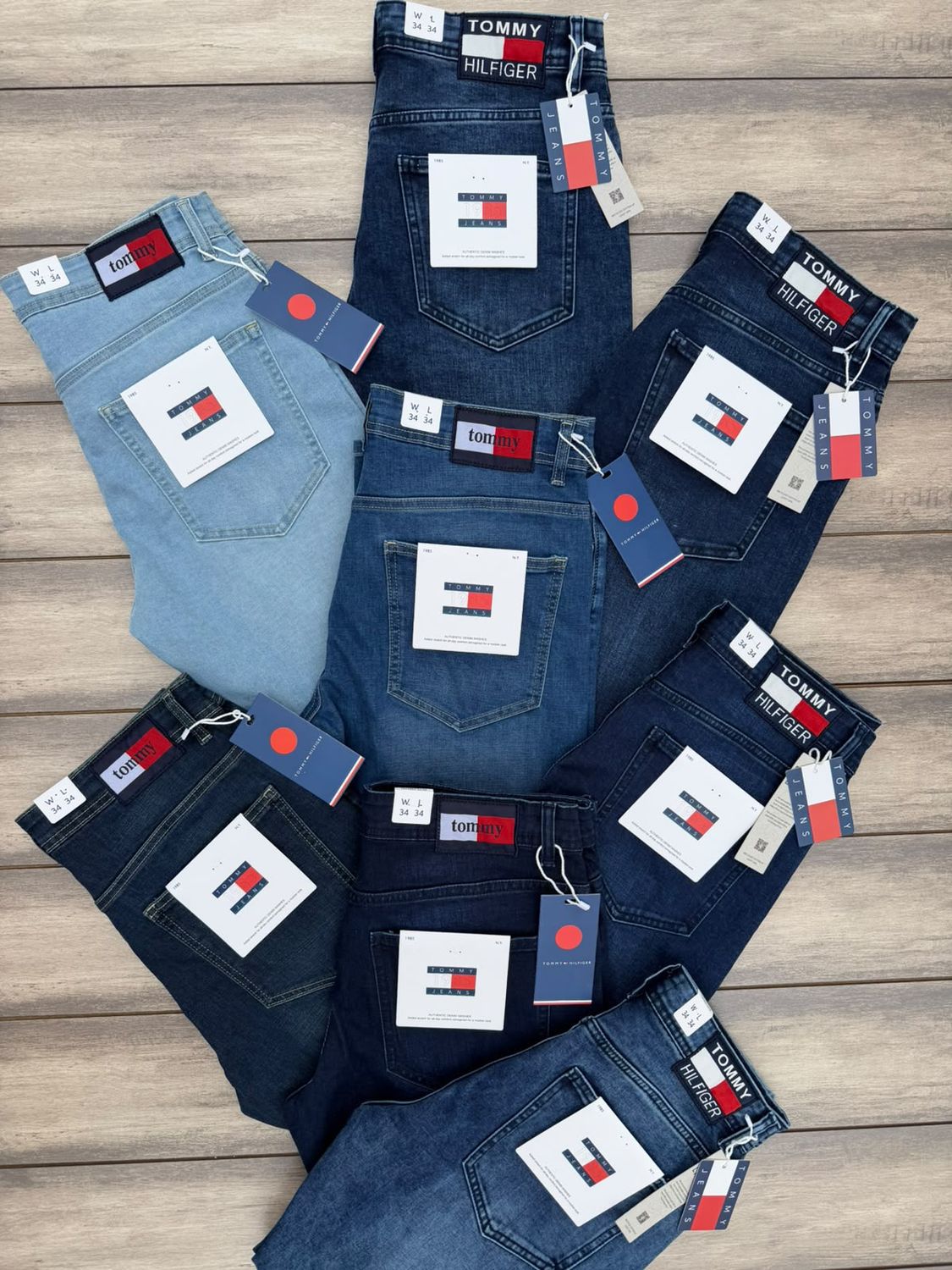 ( Big Size ) Tommy Hilfiger Premium Quality Very Premium Lycra Fabric Men's Jeans - 65 Pc