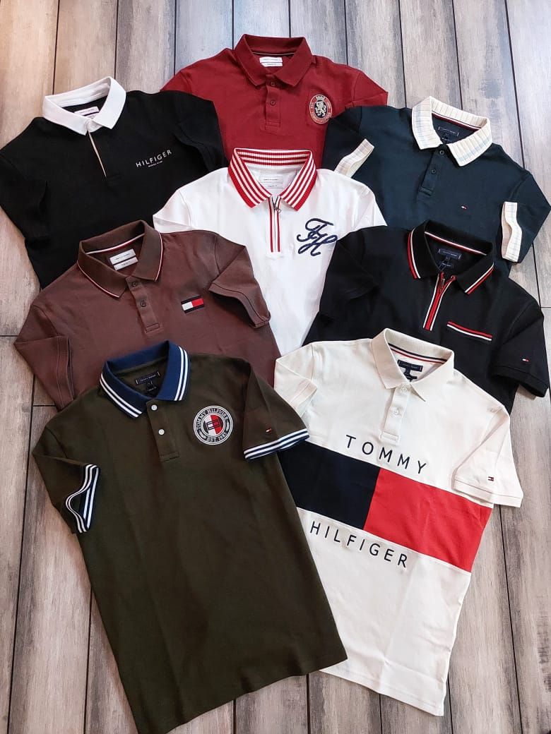 Tommy Premium Quality Collar Neck Half Sleeve Men's T-Shirt - 68 Pc