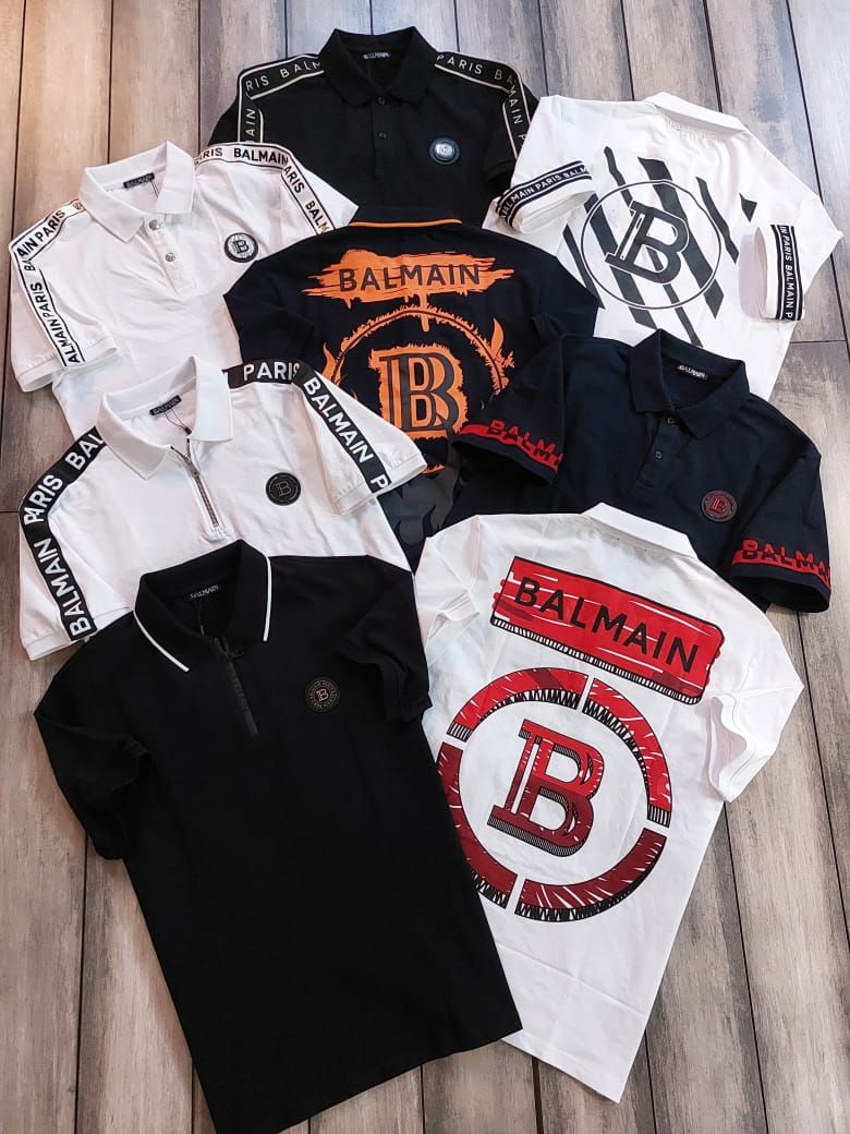 Balmain Premium Quality Collar Neck Half Sleeve Men's T-Shirt - 60 Pc