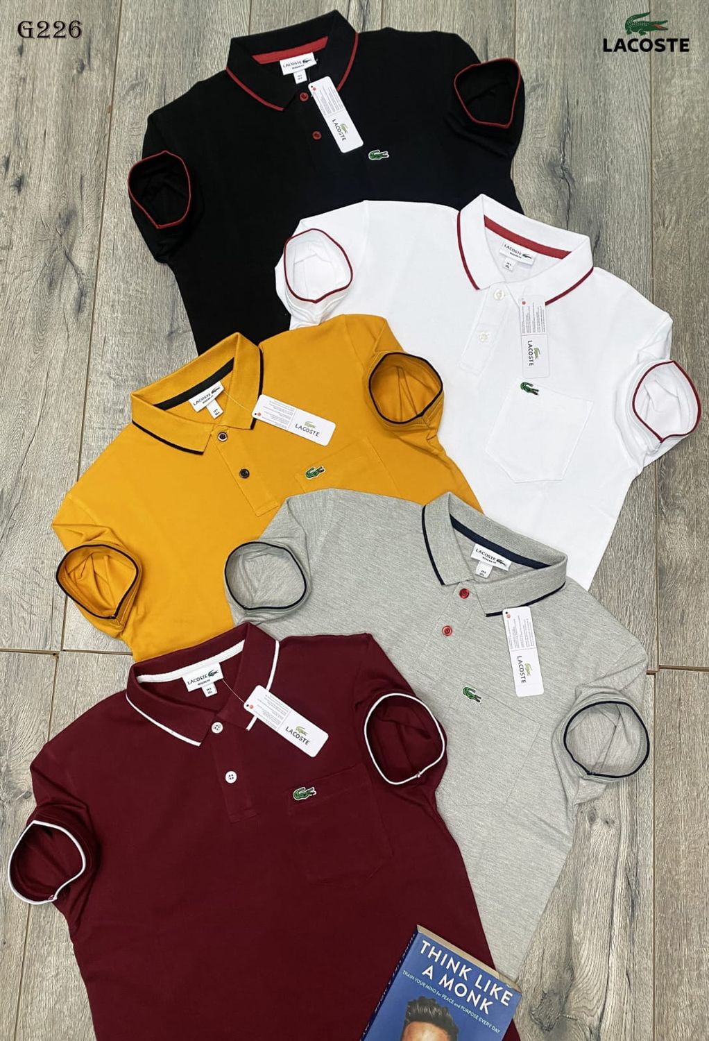 Men's Branded Premium Quality Collar Neck Half Sleeve Men's T-Shirt - 64 Pc