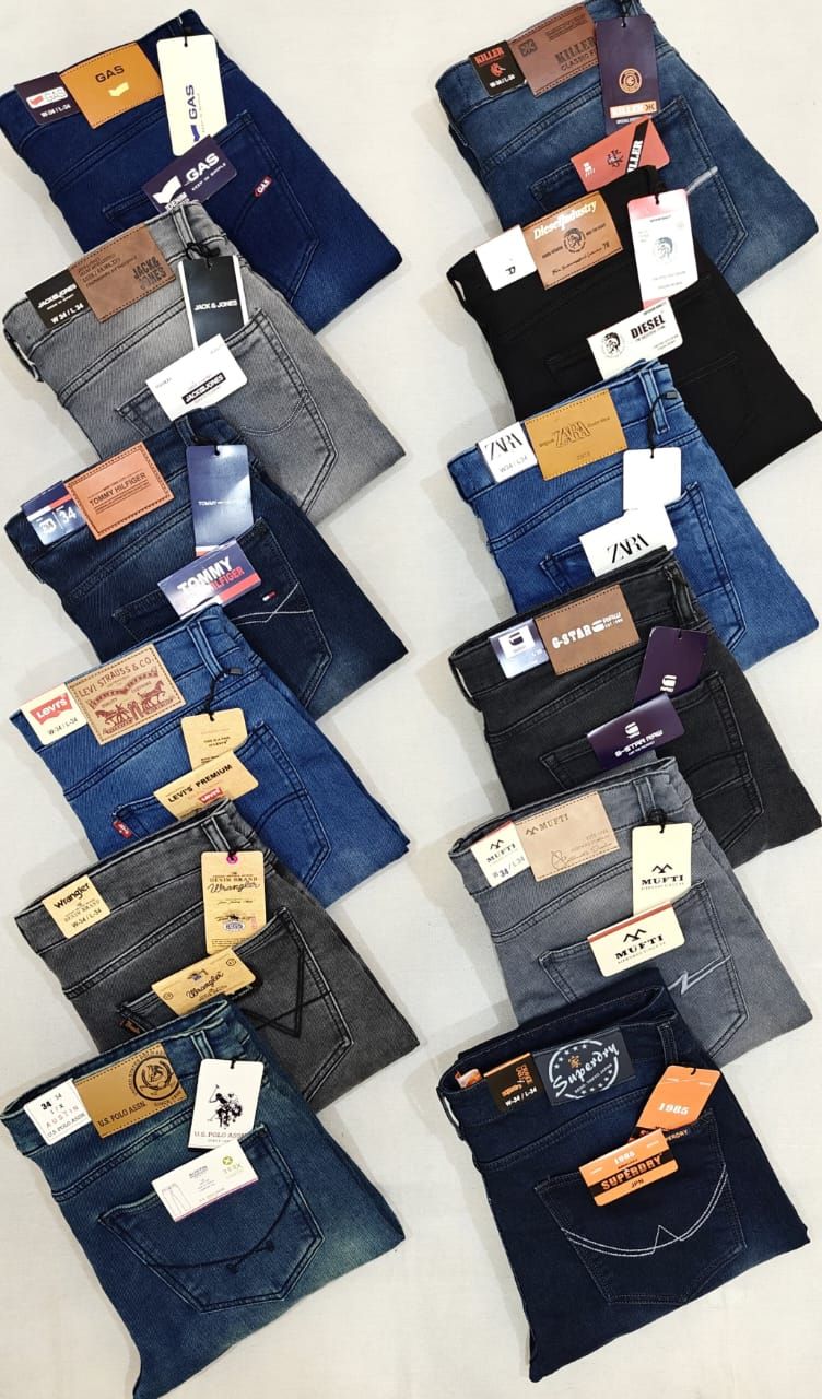 ( Big Size ) Multi Branded Slim Fit Premium Quality Men's Denim Jeans - 75 Pc