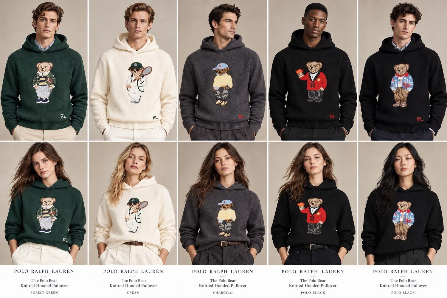 ​Ralph Lauren ( Teddy ) Premium Quality Hooded Full Sleeve Men's pullover with hood - 44 Pc