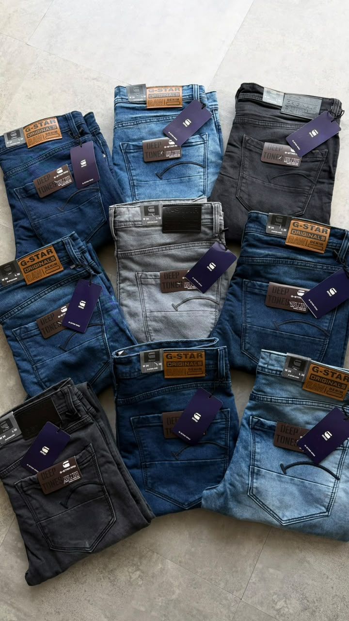 G Star Premium Quality Slim Fit Full Length Stretchable Men's Denim Jeans - 65 Pc