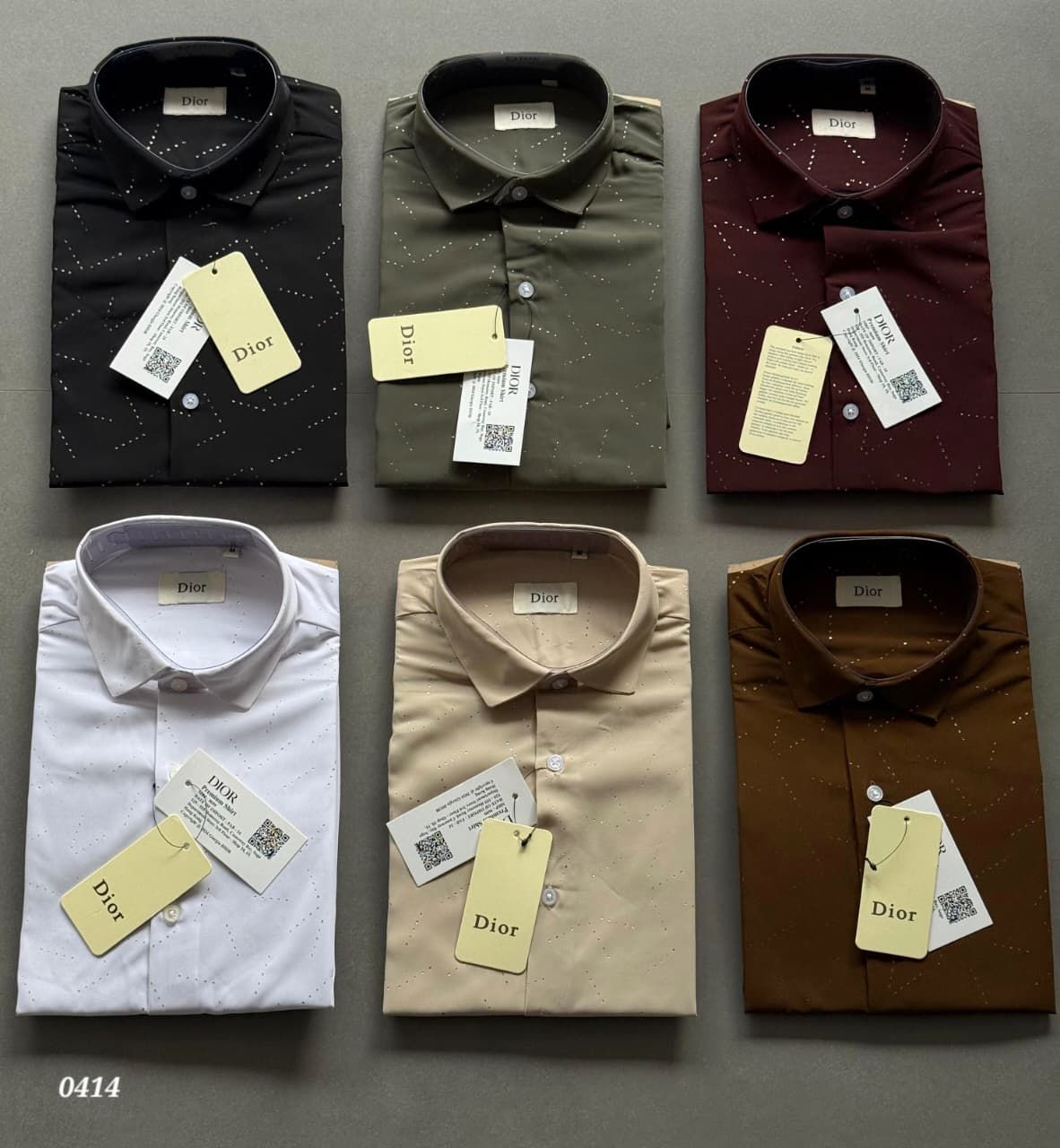 Dior Premium Quality Cotton Collar Neck Full Sleeve Men's Shirt -54 Pc