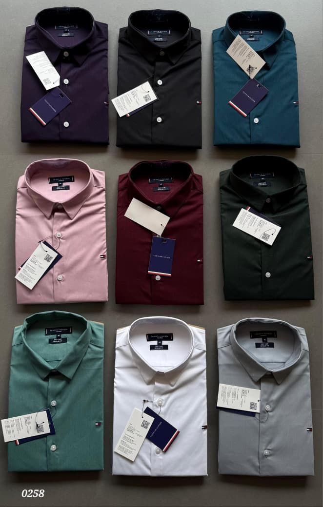 Tommy Hilfiger Premium Quality Cotton Collar Neck Full Sleeve Men's Shirt - 60 Pc