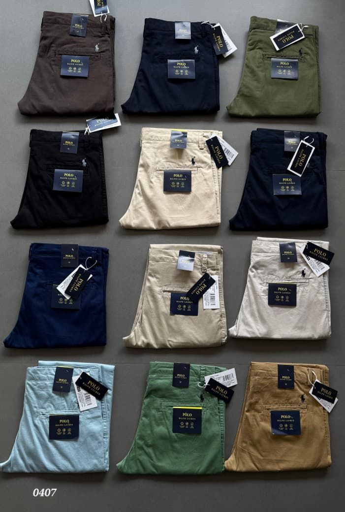 Ralph Lauren Premium Quality Twill Lycra Slim Fit Stretchable Men's Pant - 65 Pc