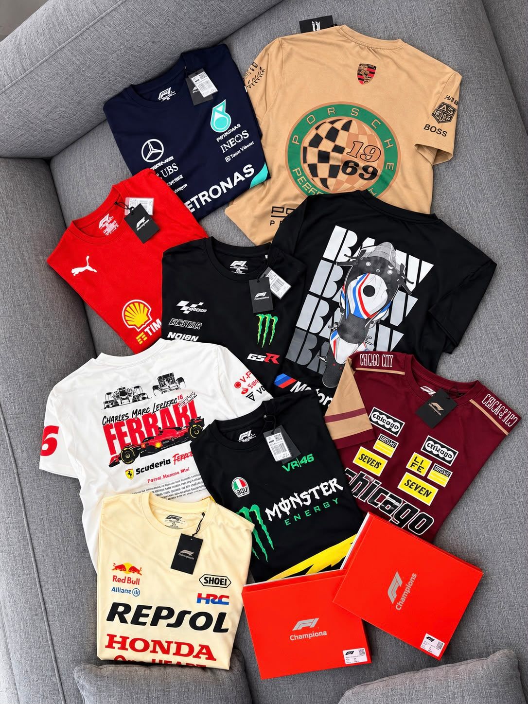 Formula - 1 Premium Quality Crew Neck Half Sleeve Men's T-Shirt - 40 Pc
