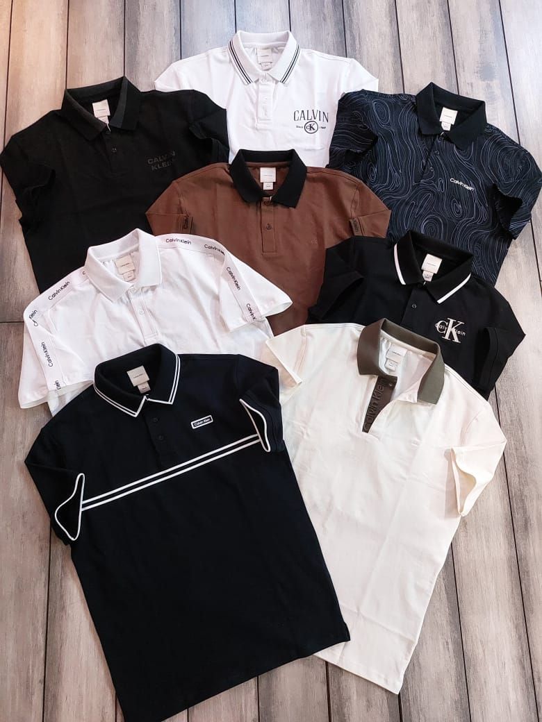 Calvin Klein Premium Quality Collar Neck Half Sleeve Men's T-Shirt - 60 Pc