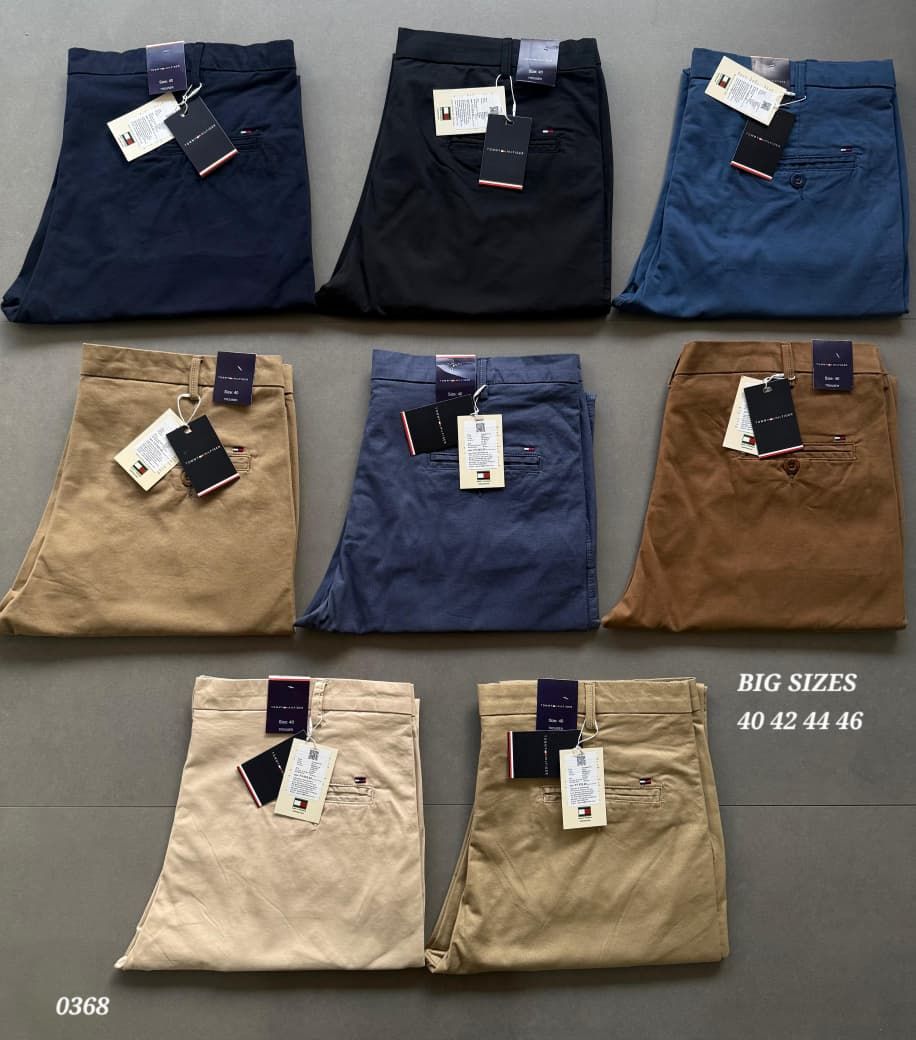 ( Big Size ) Tommy Hilfiger Premium Quality Cotton Men's Formal Trouser - 41 Pc