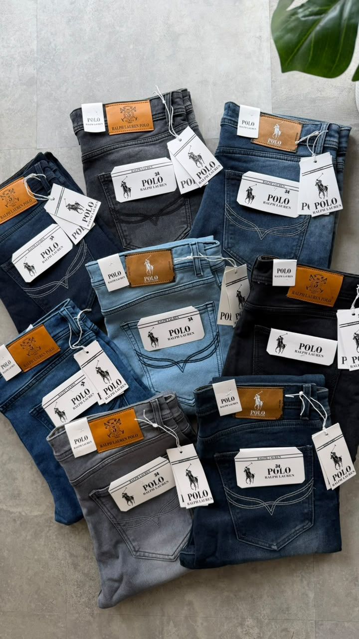 Ralph Lauren Premium Quality High Gsm Knitted Stretchable Denim Fabric Slim Fit | Full Length Men's Denim Jeans - 60 Pc