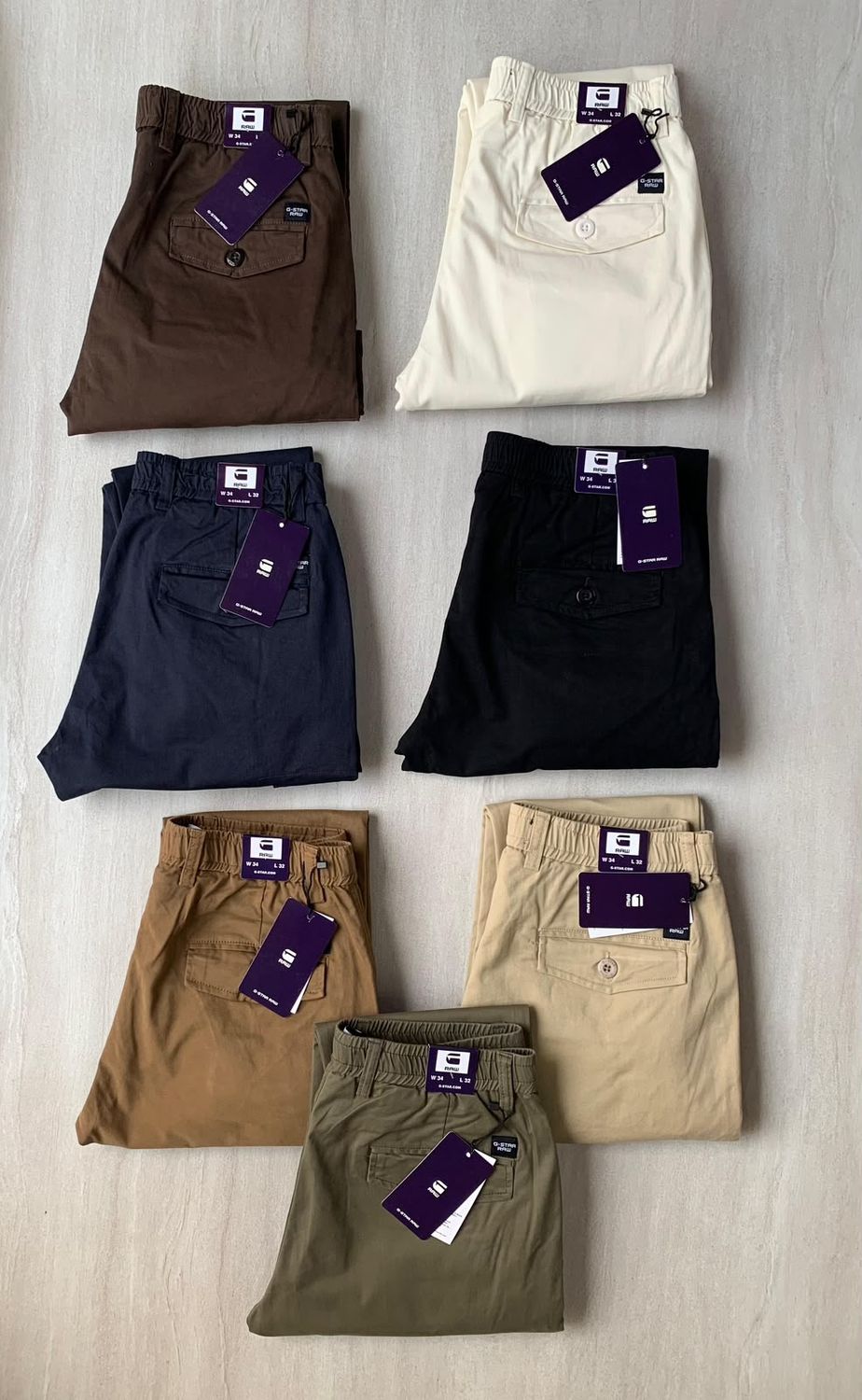 G Star Premium Quality Twill Lycra Slim Fit Men's Cargo Joggers - 55 Pc
