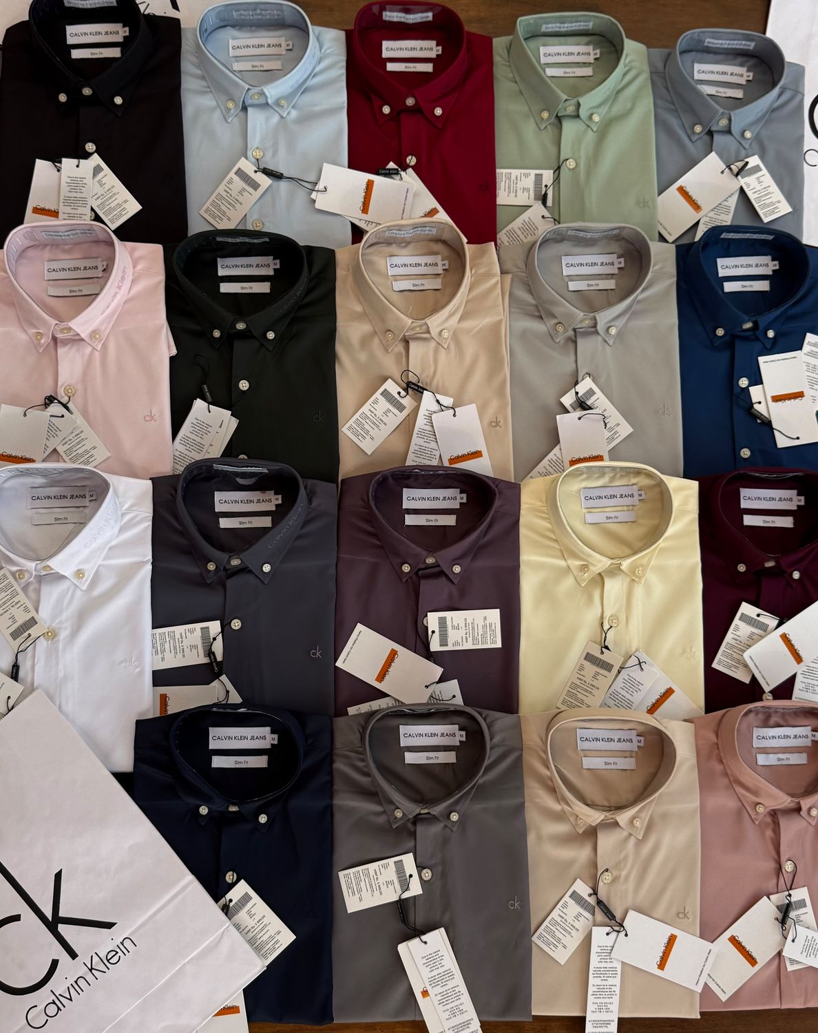 Calvin Klein Premium Quality Cotton Collar Neck Full Sleeve Men's Shirt - 61 Pc