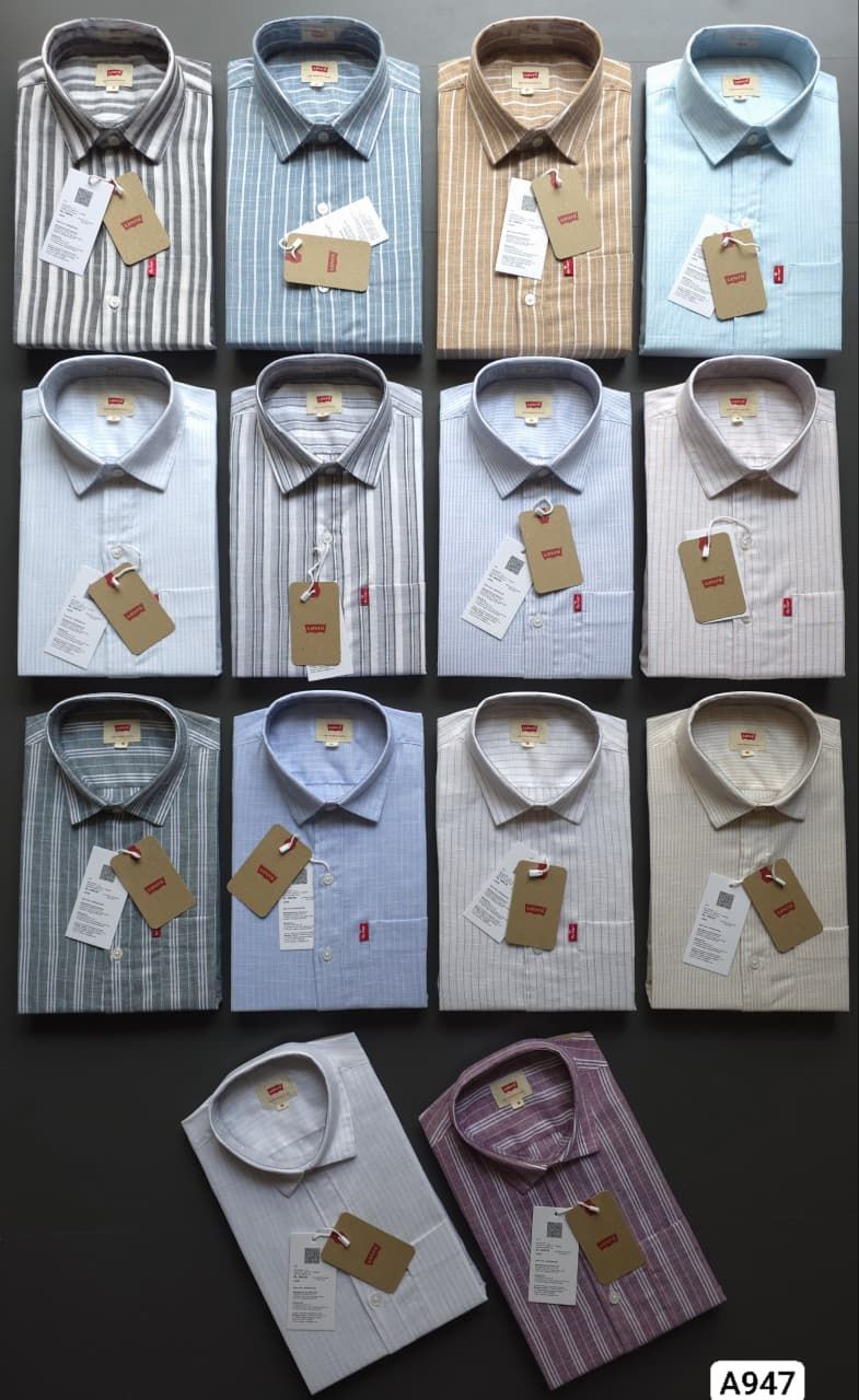 Levi's Premium Quality Cotton Collar Neck Full Sleeve Men's Shirt - 46 Pc