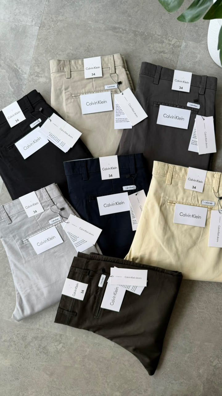Calvin Klein Premium Quality Stretchable Ankle Length Twill Cotton Men's Chinos - 52 Pc