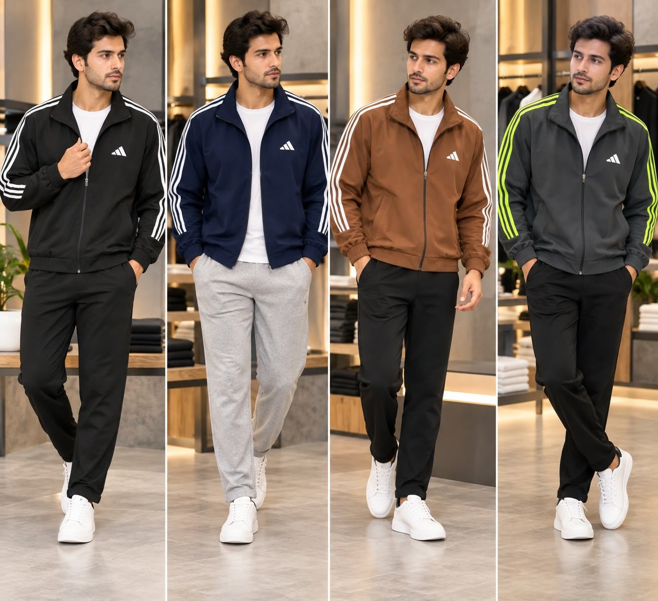 Adidas Premium Quality Collar Neck Full Sleeve Men's Windcheater - 36 Pc