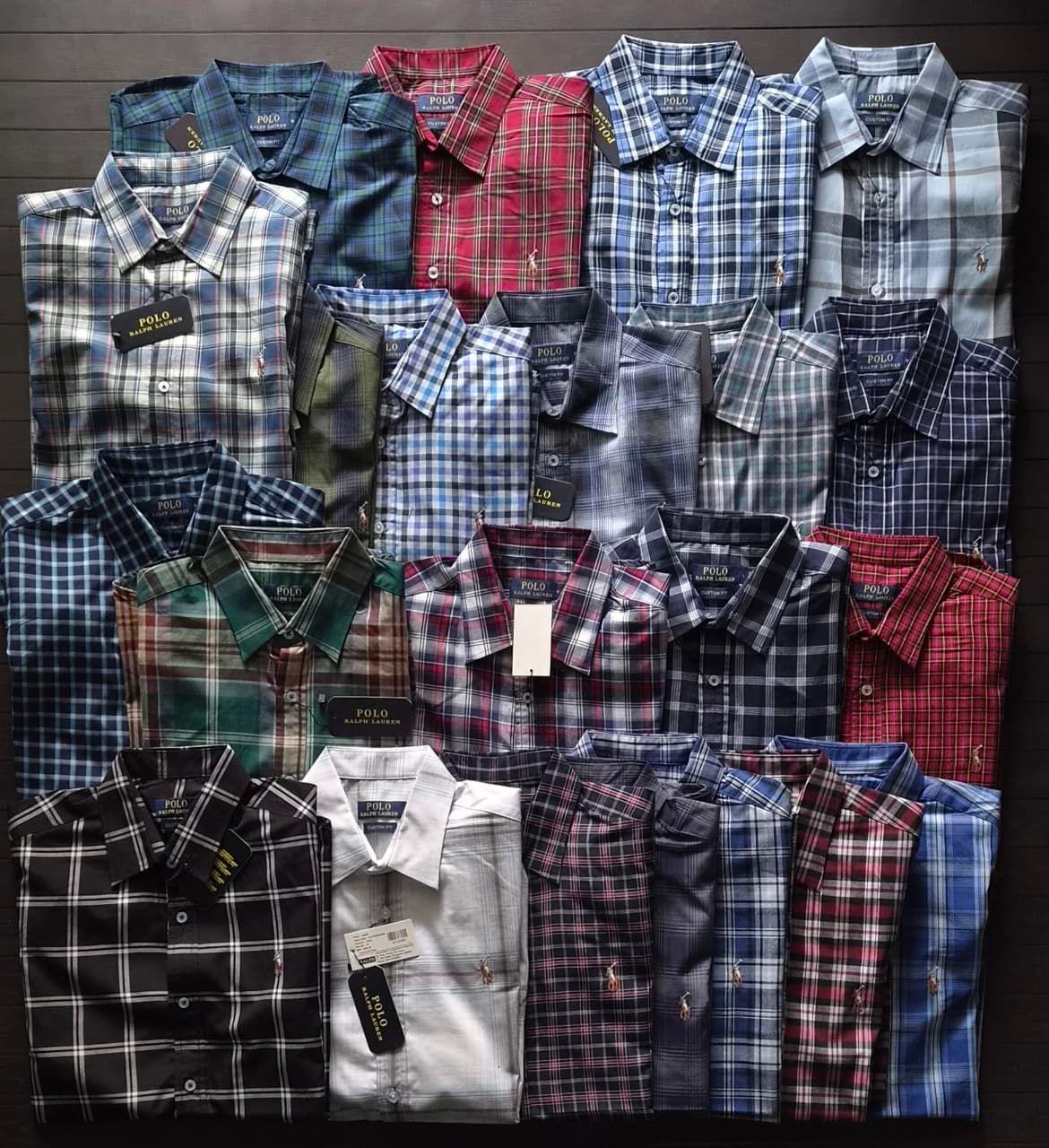 Ralph Lauren Premium Quality Cotton Collar Neck Full Sleeve Chex Men's Shirt - 85 Pc