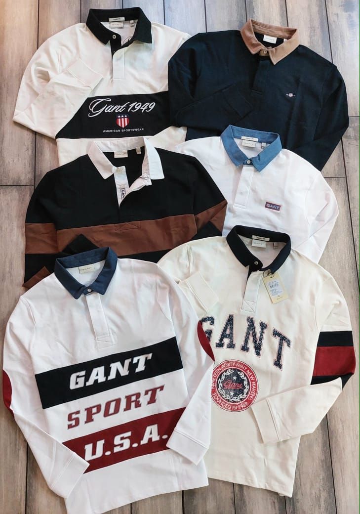 Gant Premium Quality Collar Neck Full Sleeve Men's T-Shirt - 46 Pc