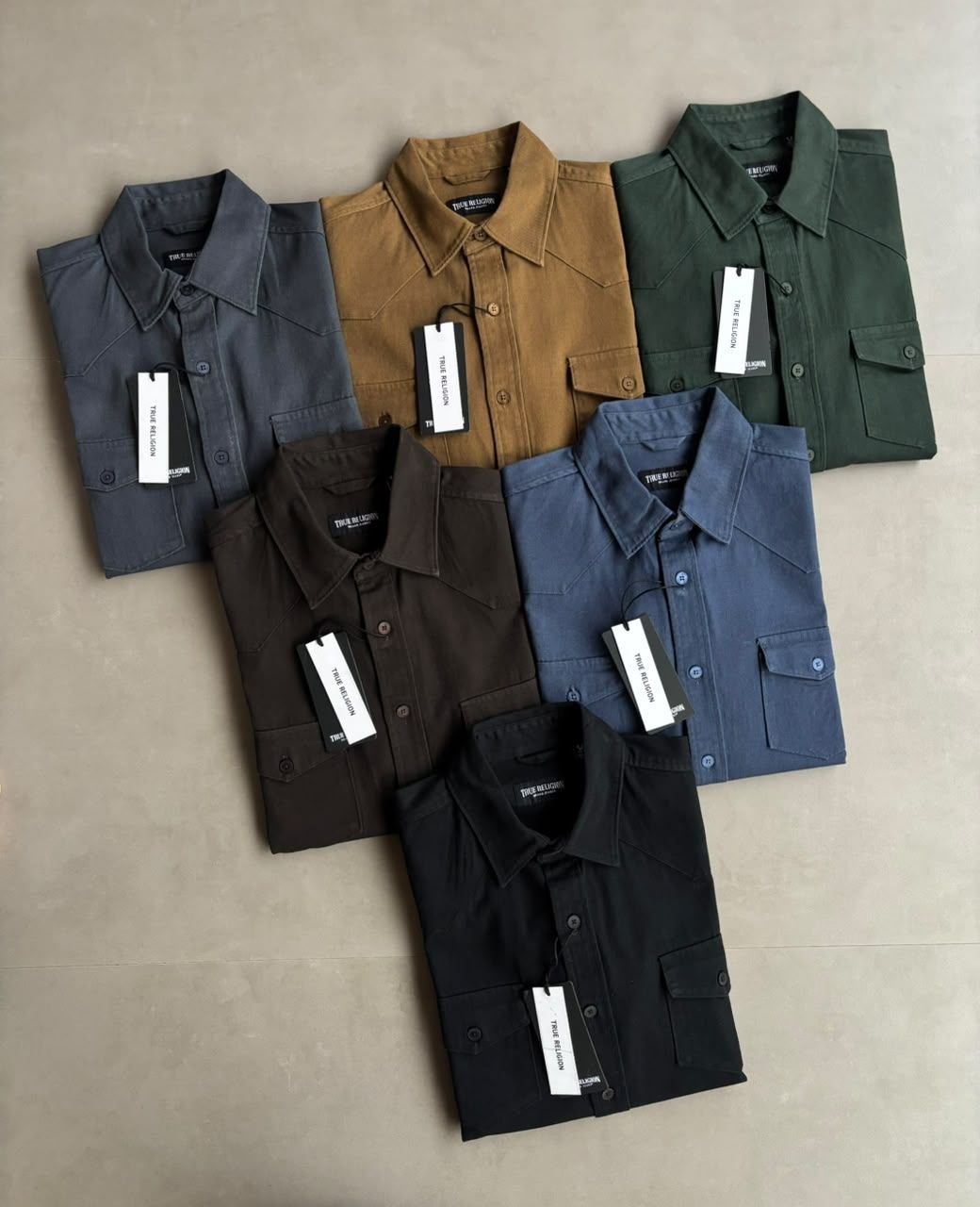 True Religion Premium Quality Collar Neck Full Sleeve Men's Shirt - 50 Pc