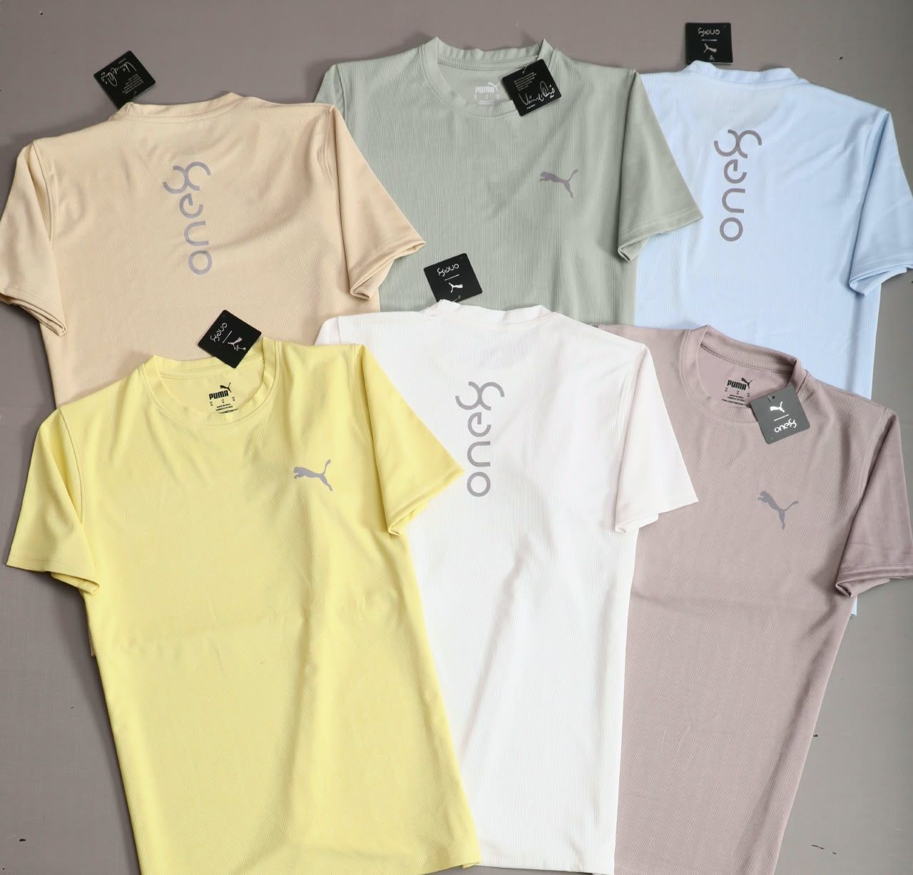 Puma One8 Premium Quality Active Wear Fourway Jacquard Round Neck Half Sleeve Men's T-Shirt -56 Pc