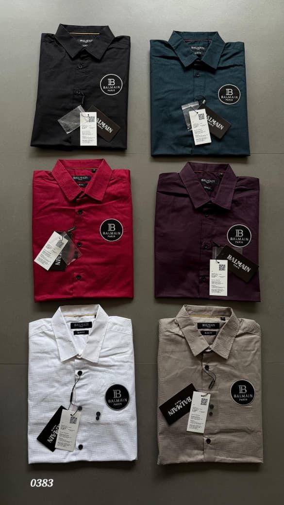Balmain Premium Quality Cotton Collar Neck Full Sleeve Men's Shirt - 50 Pc