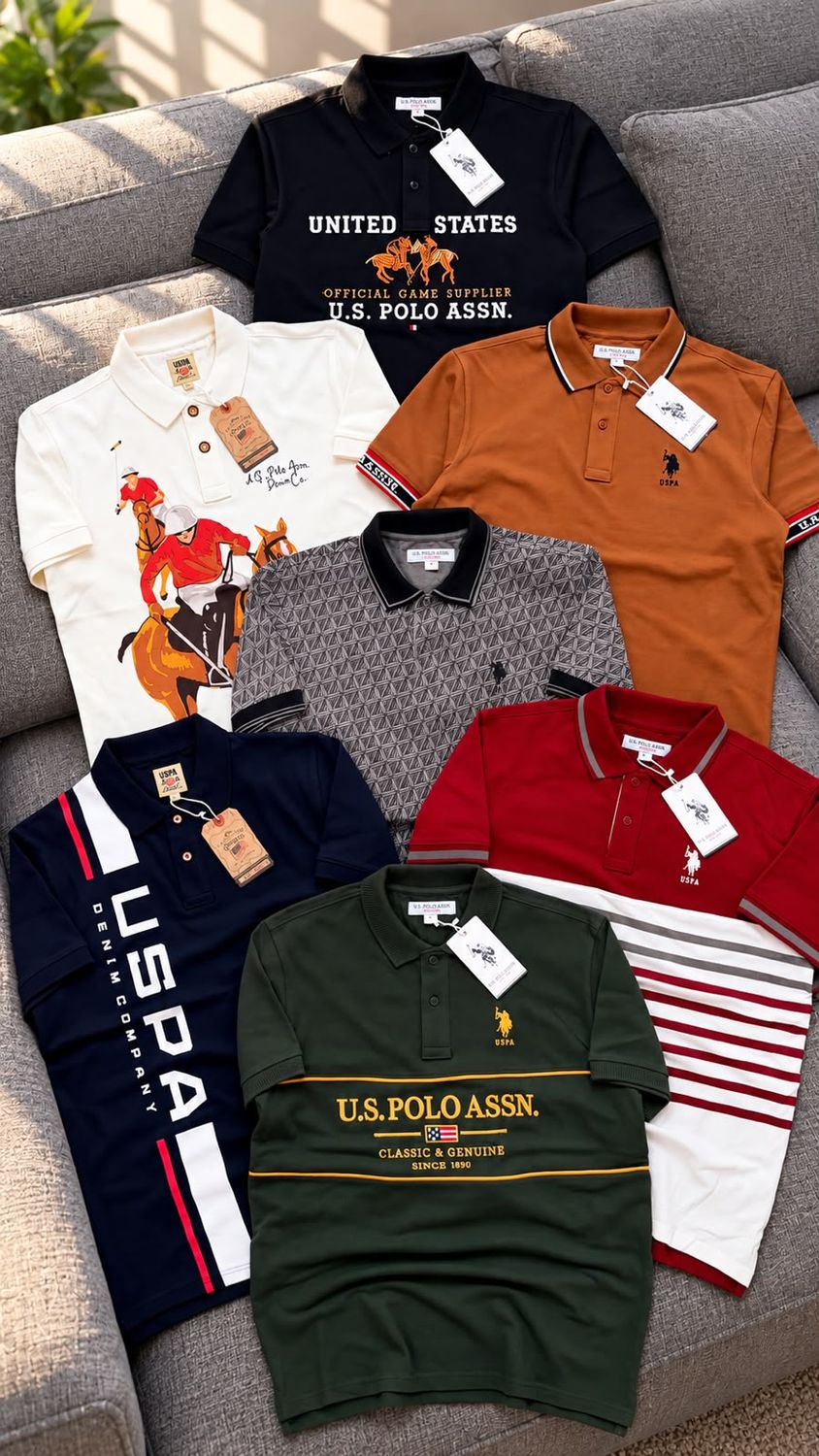 Us Polo Premium Quality Collar Neck Half Sleeve Men's T-Shirt - 60 Pc