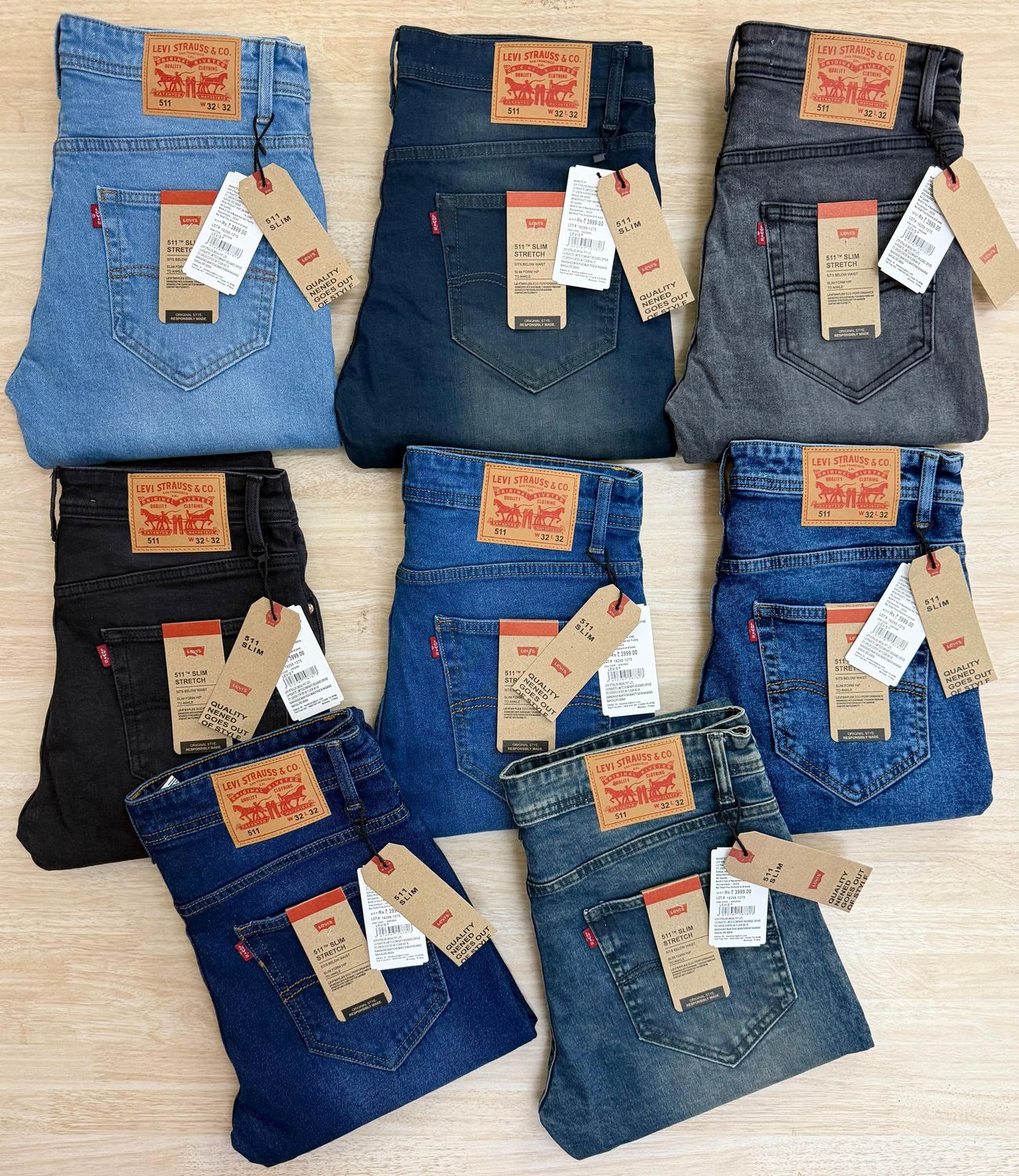 Levi's 511 Premium Quality Comfort Fit Cotton Lycra Men's Jeans - 60 Pc