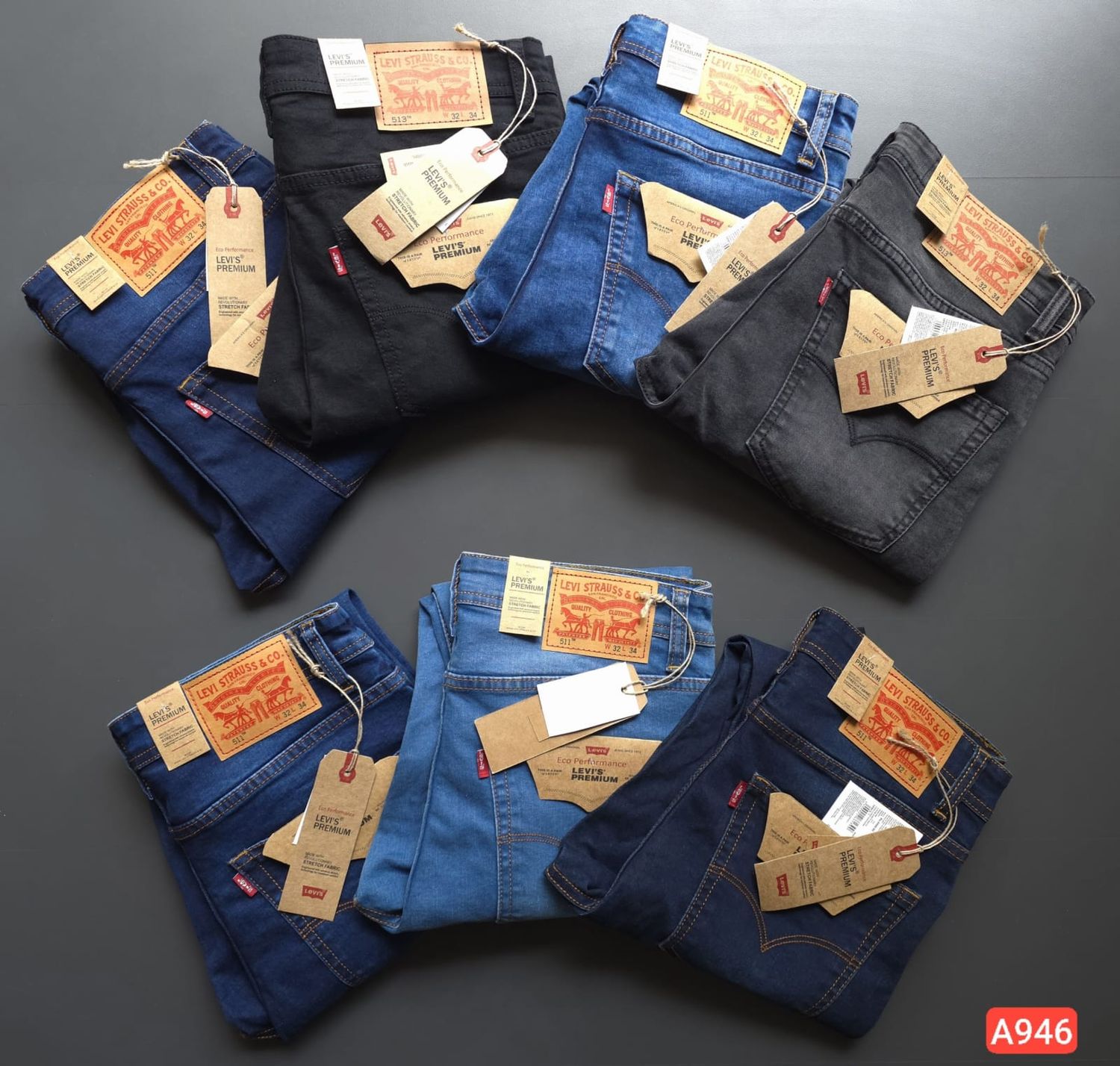 Levis Premium Quality Twill Peach Lycra Slim Fit Men's Jeans - 53 Pc