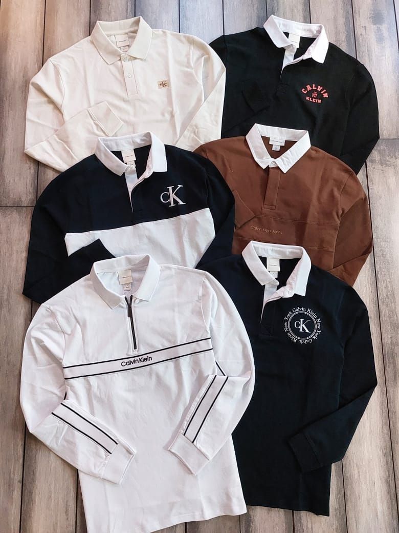 Calvin Klein Premium Quality Collar Neck Full Sleeve Men's T-Shirt - 46 Pc