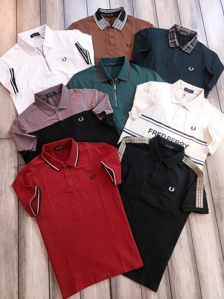 Fred Perry Premium Quality Collar Neck Half Sleeve Men's T-Shirt - 60 Pc