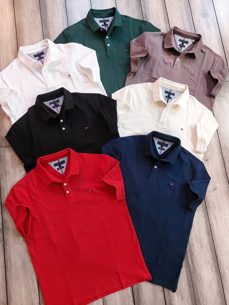 Tommy Premium Quality Collar Neck Half Sleeve Men's T-Shirt - 53 Pc
