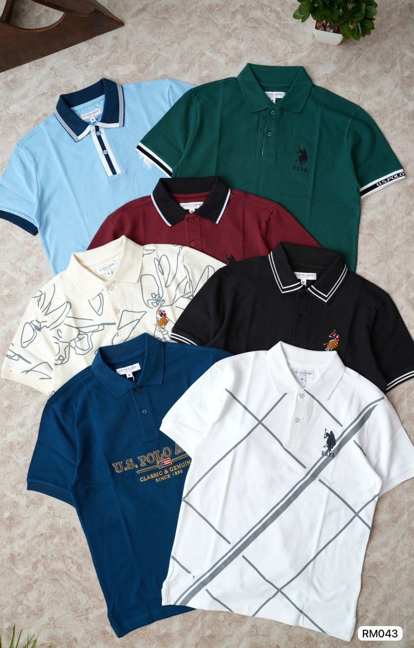 ​Us Polo Premium Quality Collar Neck Half Sleeve Men's T-Shirt - 52 Pc